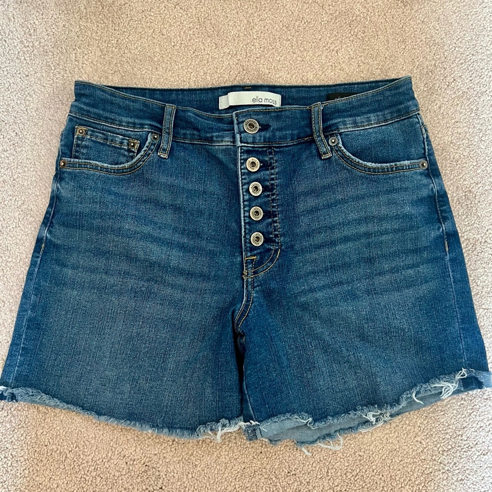 Ella Moss Blue Jean Shorts Distressed Cut-Off Style